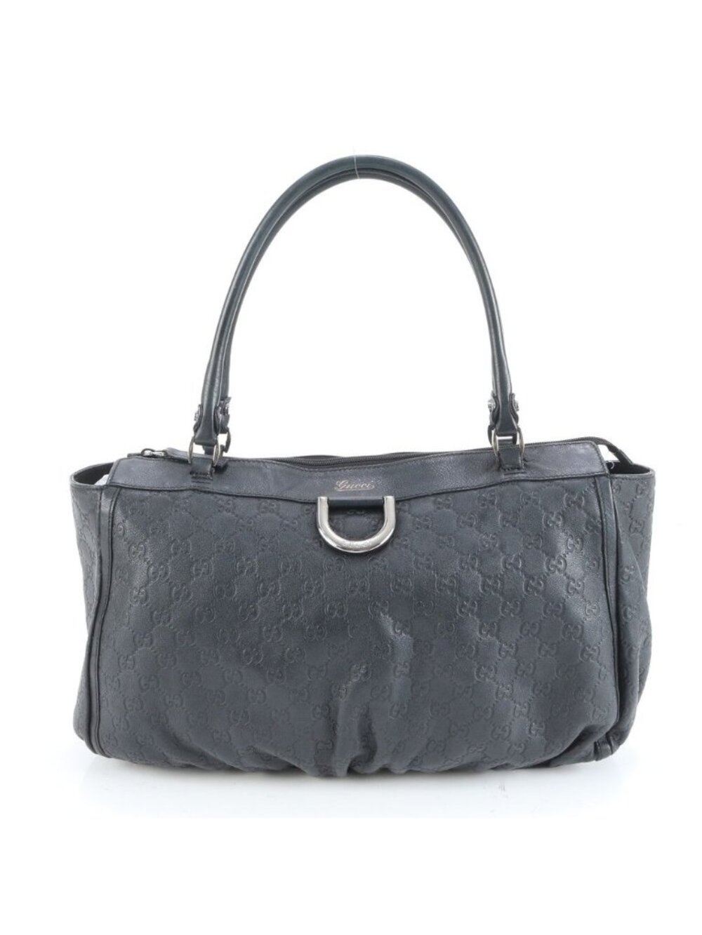 Gucci Guccissima Abbey Leather Tote Bag Shoulder Navy